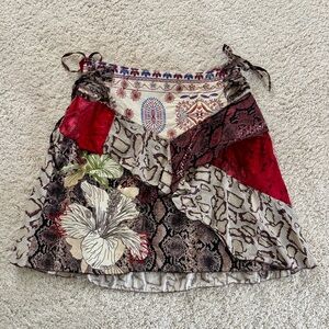 Savage Culture Snakeskin Bohemian Skirt Size M